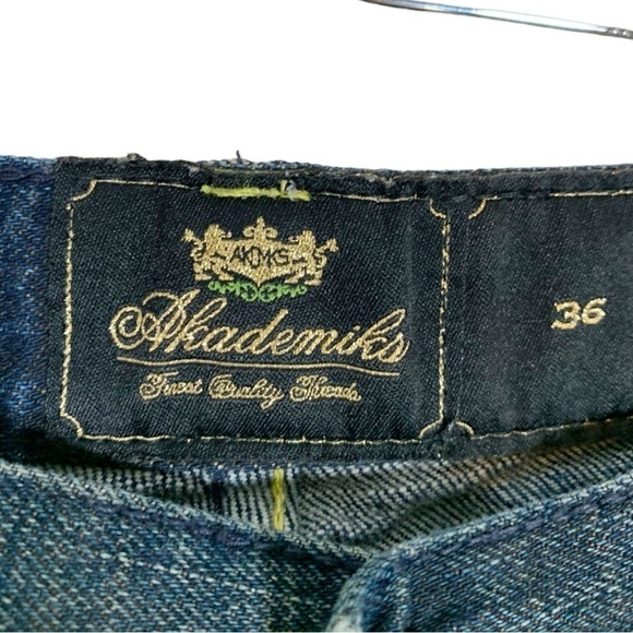 Vintage Akademiks Y2k Distressed Baggy Wide Straight leg Jeans Size 36 - Picture 9 of 11